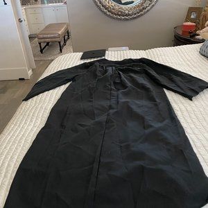 Black. Graduation cape and gown